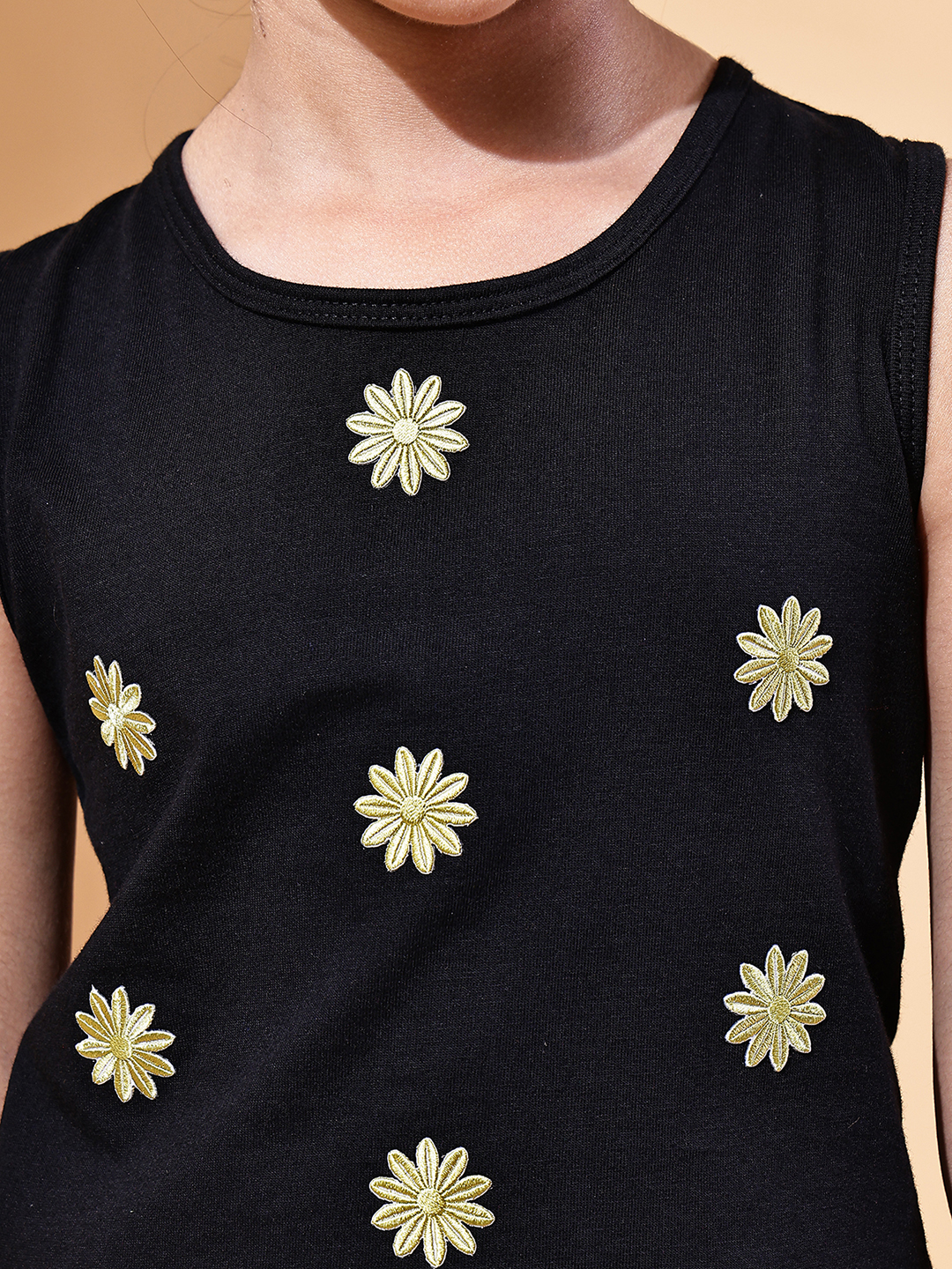 BaawRi Girls Black Cotton Plazo Set with Embroidered Top, Tassel Accents & Mesh Detailing – Stylish Ethnic Wear for Girls - Image 6