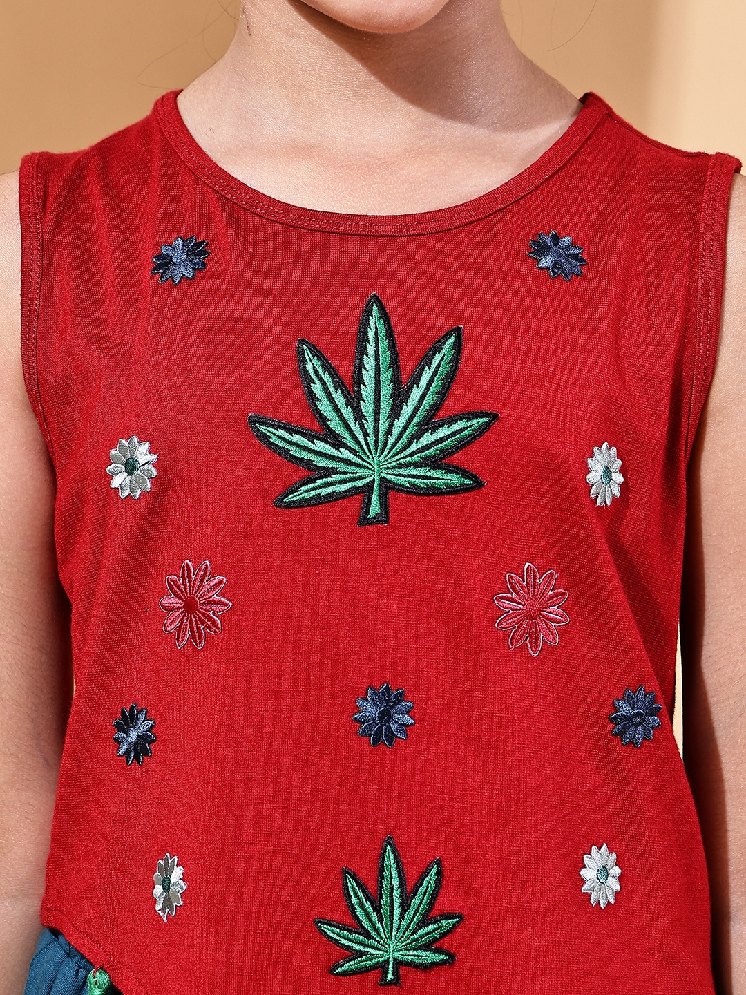 BaawRi Trendy Girls’ Cotton Lycra Festive Set with Embroidered Top & Flared Pants – Stylish Ethnic Co-ord - Image 6