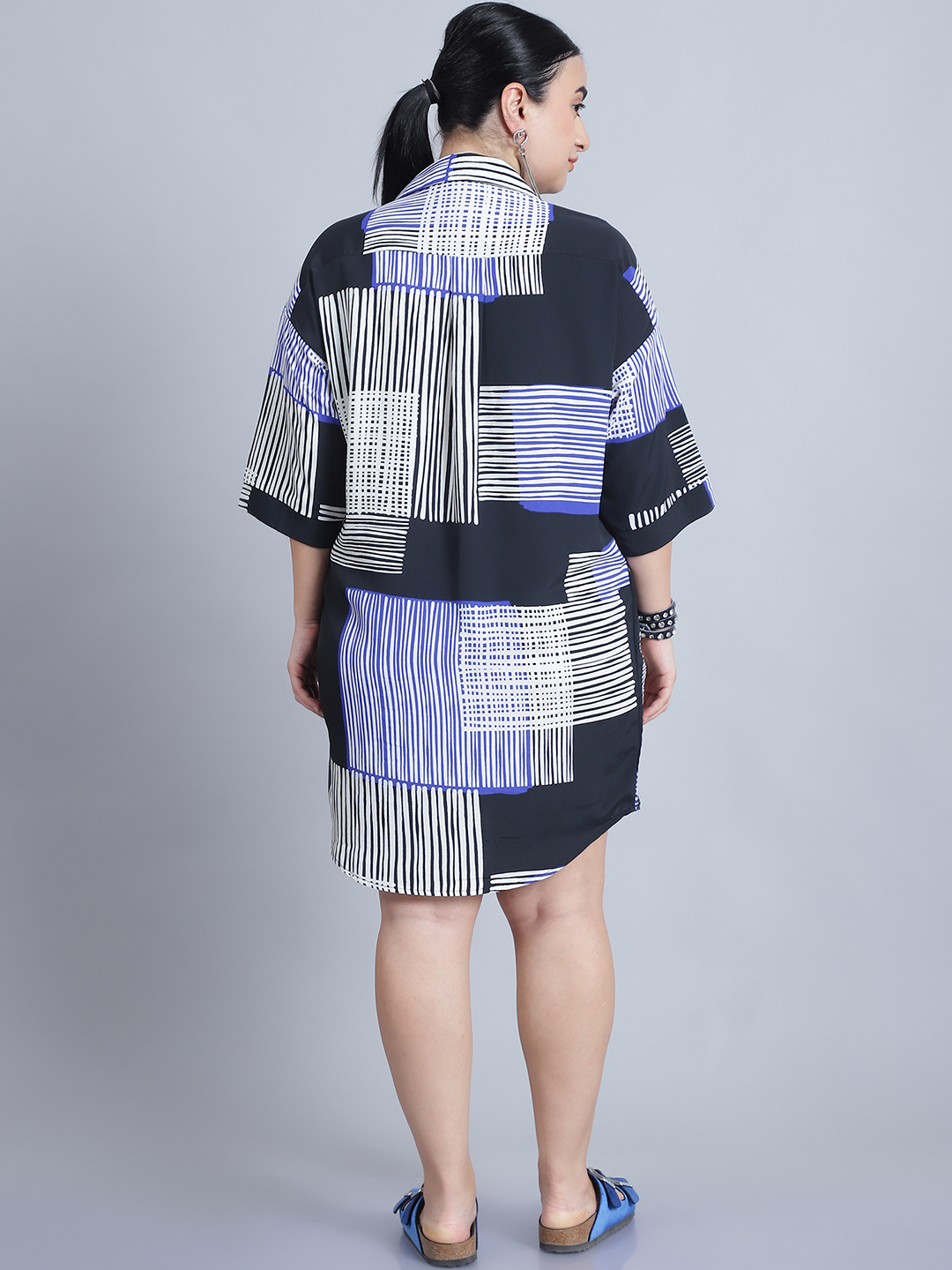 BaawRi Women's Shirt Collar & 3/4th Sleeves Printed Long Top - Image 4