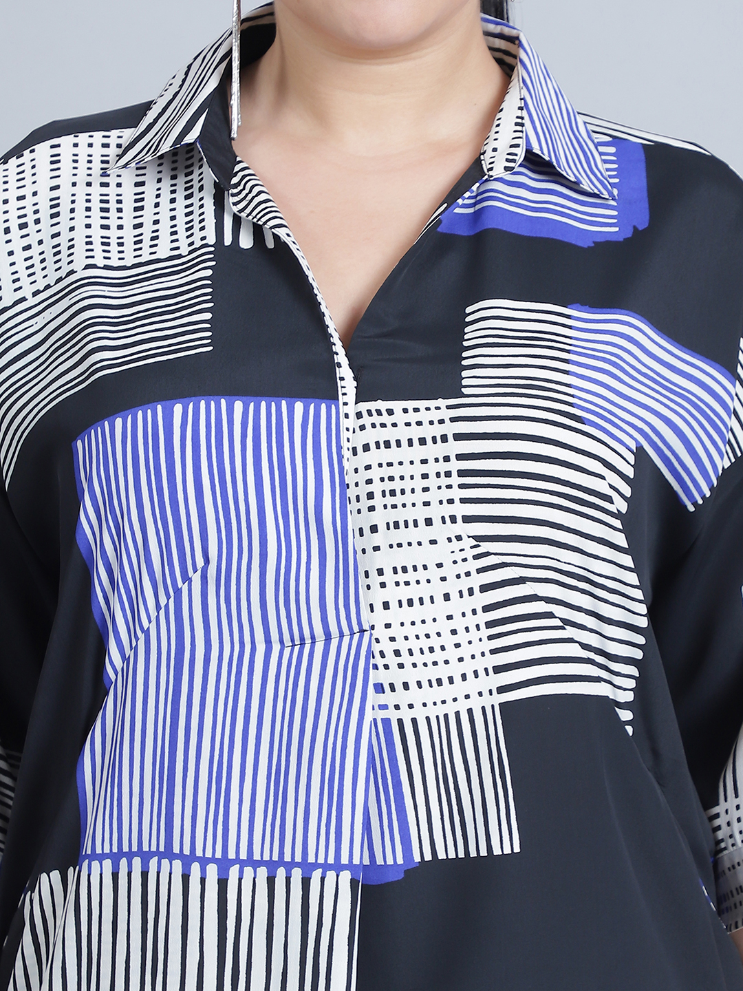 BaawRi Women's Shirt Collar & 3/4th Sleeves Printed Long Top - Image 5