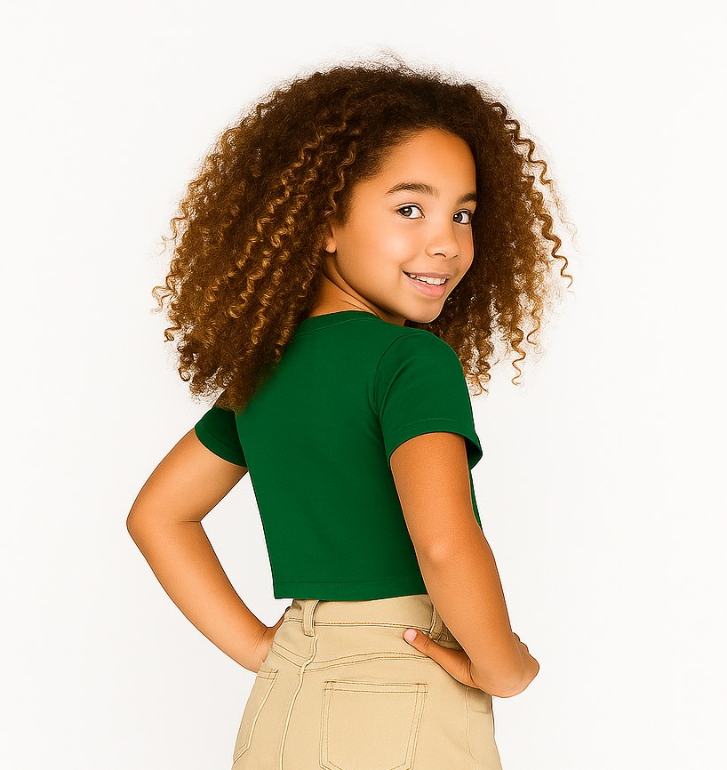 Girl's Green Crabby Cool Crop Tee – Wild Waters Edition - Image 4