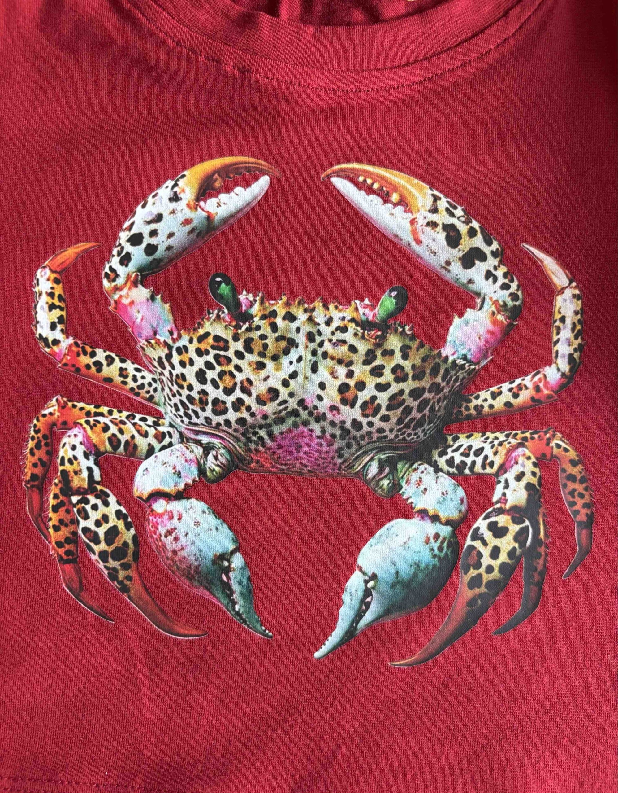 Girl's Red Crabby Cool Crop Tee – Wild Waters Edition - Image 6