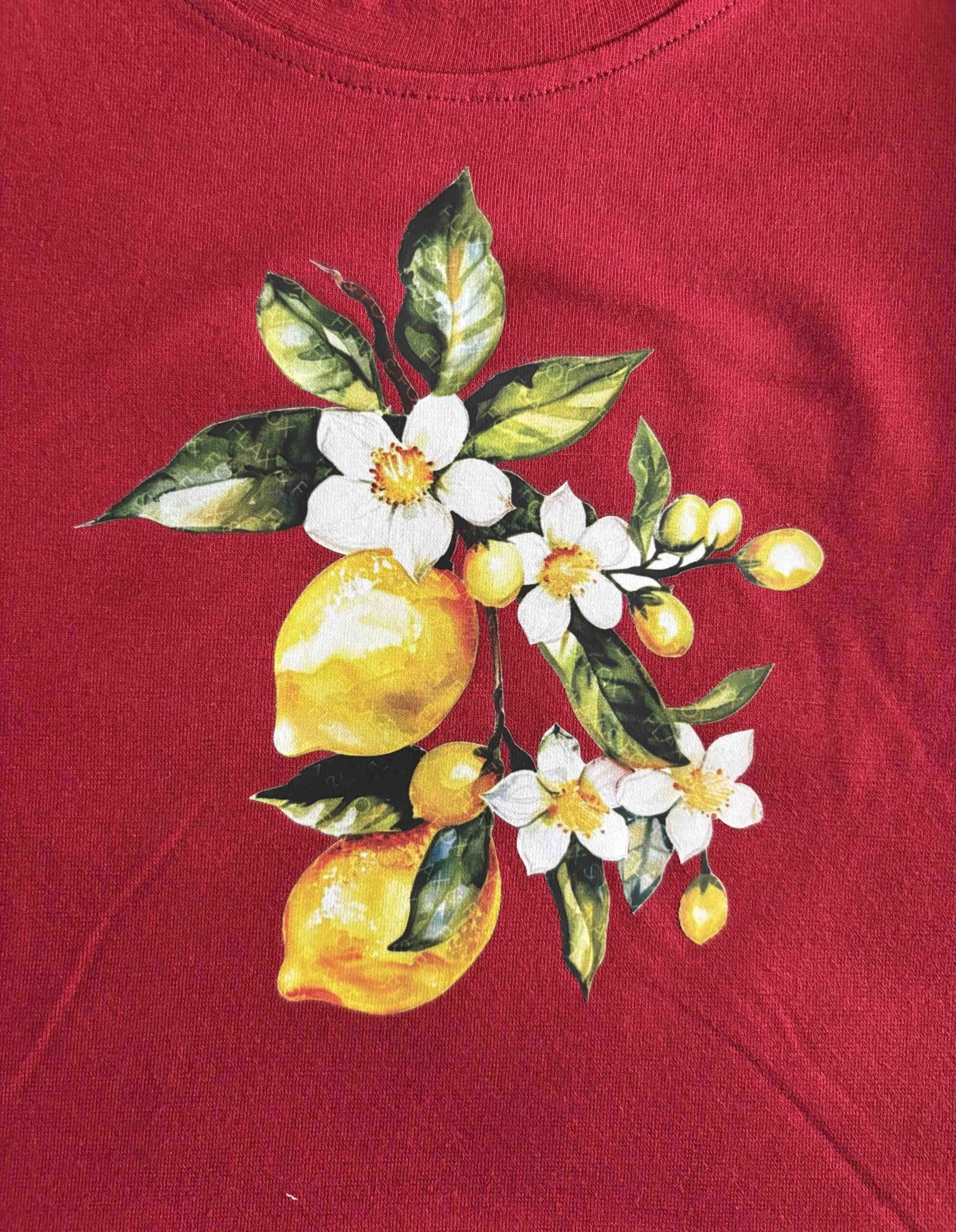 Girl's Zesty Bloom Crop Tee – Red Viscose - Image 6