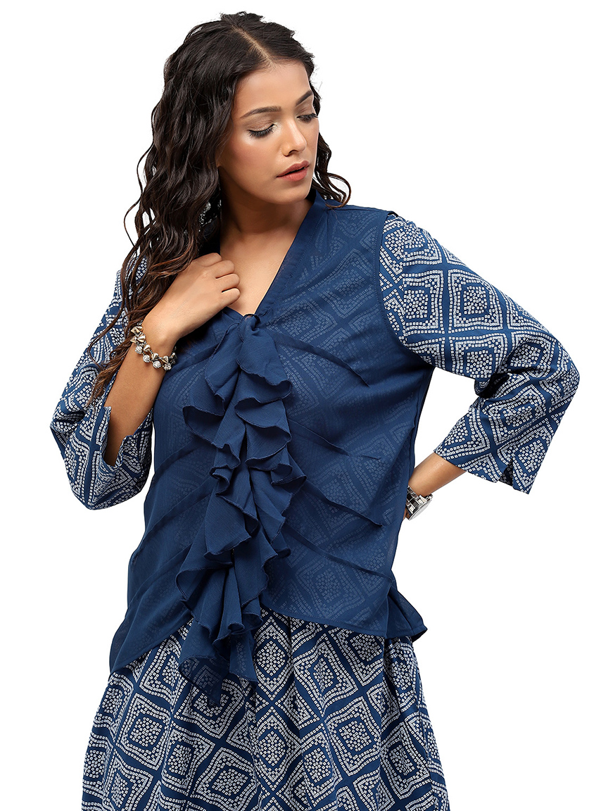 Alternative view of BaawRi Women's Blue Solid Color Shrug