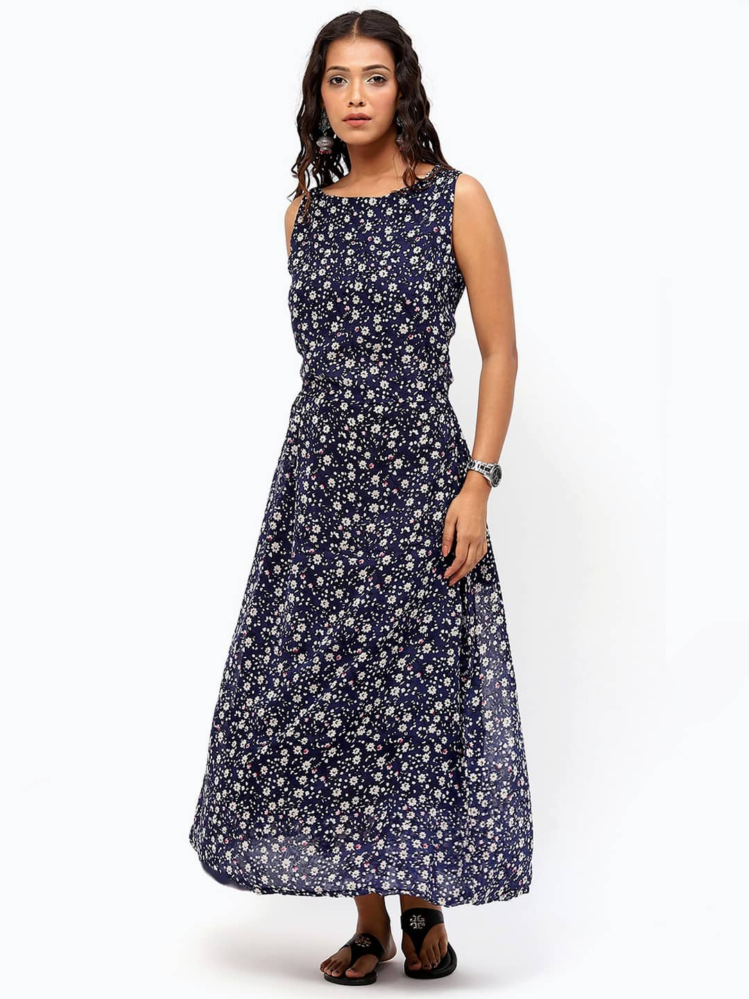 BaawRi Women's Blue Floral Printed Dress