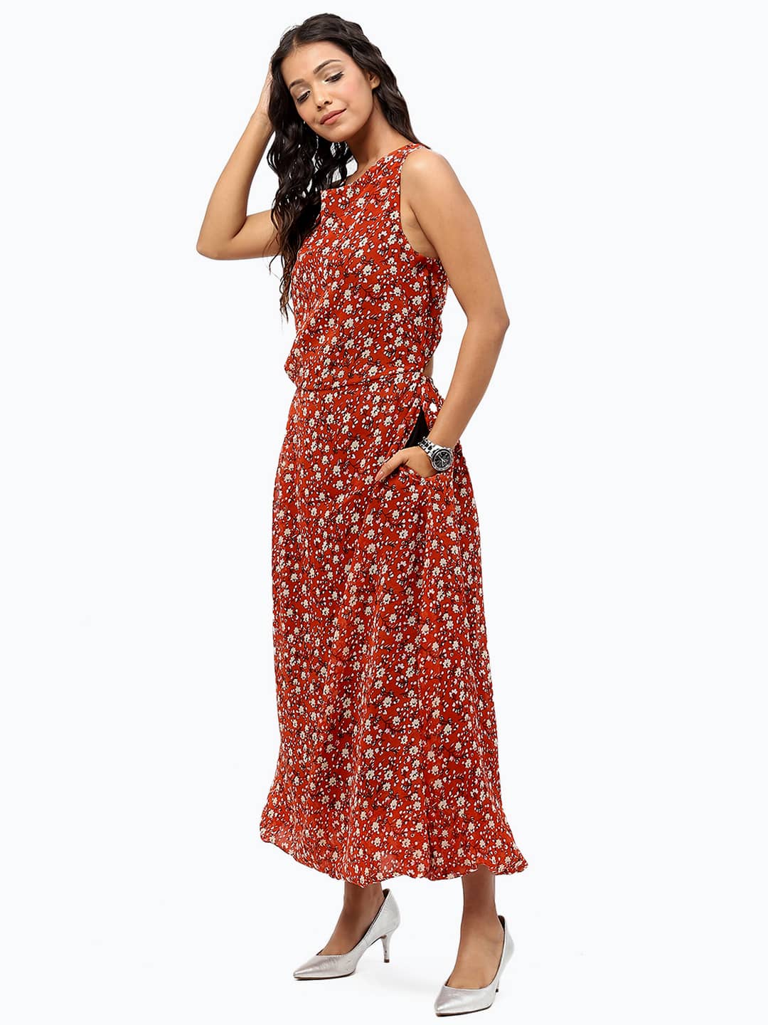 Alternative view of BaawRi Women's Rust Floral Printed Dress