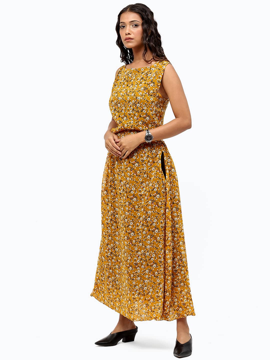 Alternative view of BaawRi Women's Yellow Floral Printed Dress