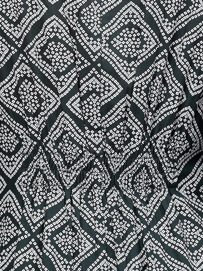 BaawRi Women's Green Bandhani Printed Dress - Image 5