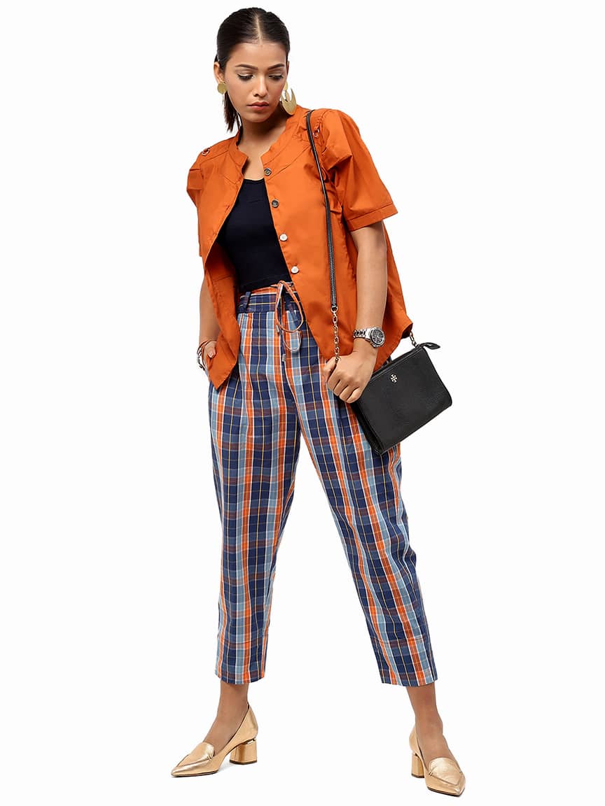 BaawRi Women's Orange Solid Color Cotton Jacket