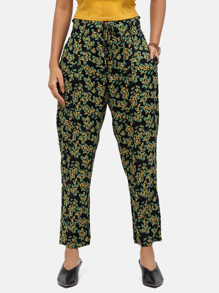 Alternative view of BaawRi Women's Green Floral Print Viscose Rayon Trouser