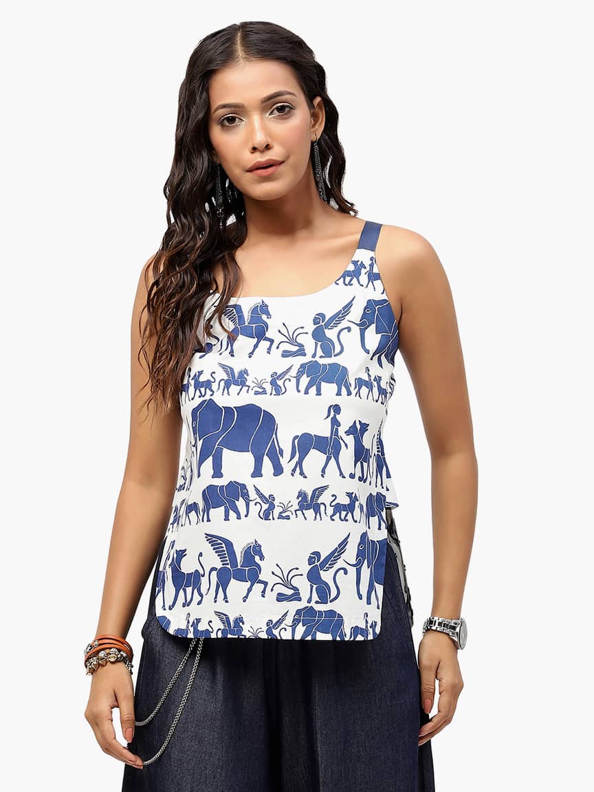 Alternative view of BaawRi Women's Animal Print Cotton Woven Top