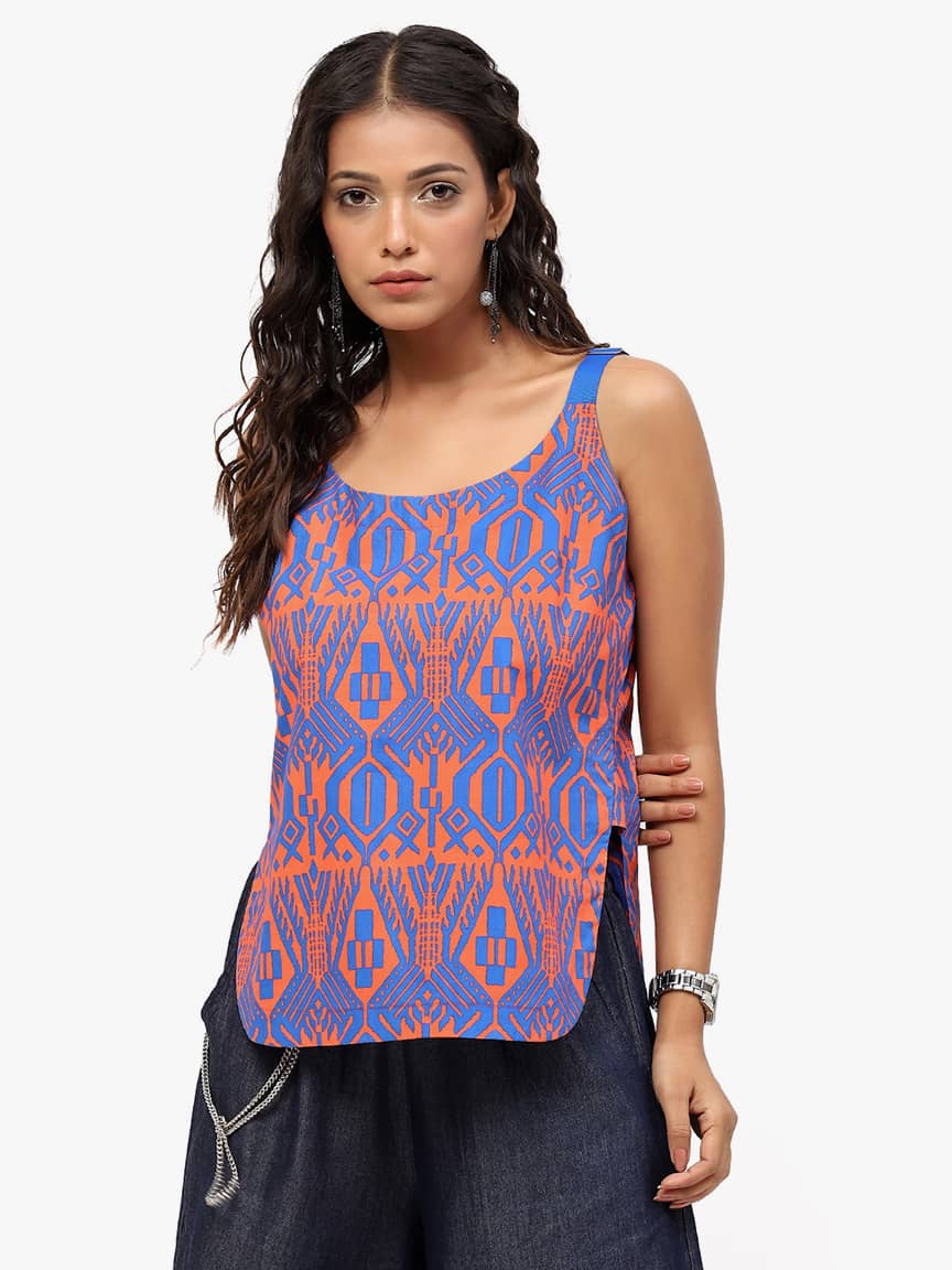 Alternative view of BaawRi Women's Bohemian Print Cotton Woven Top