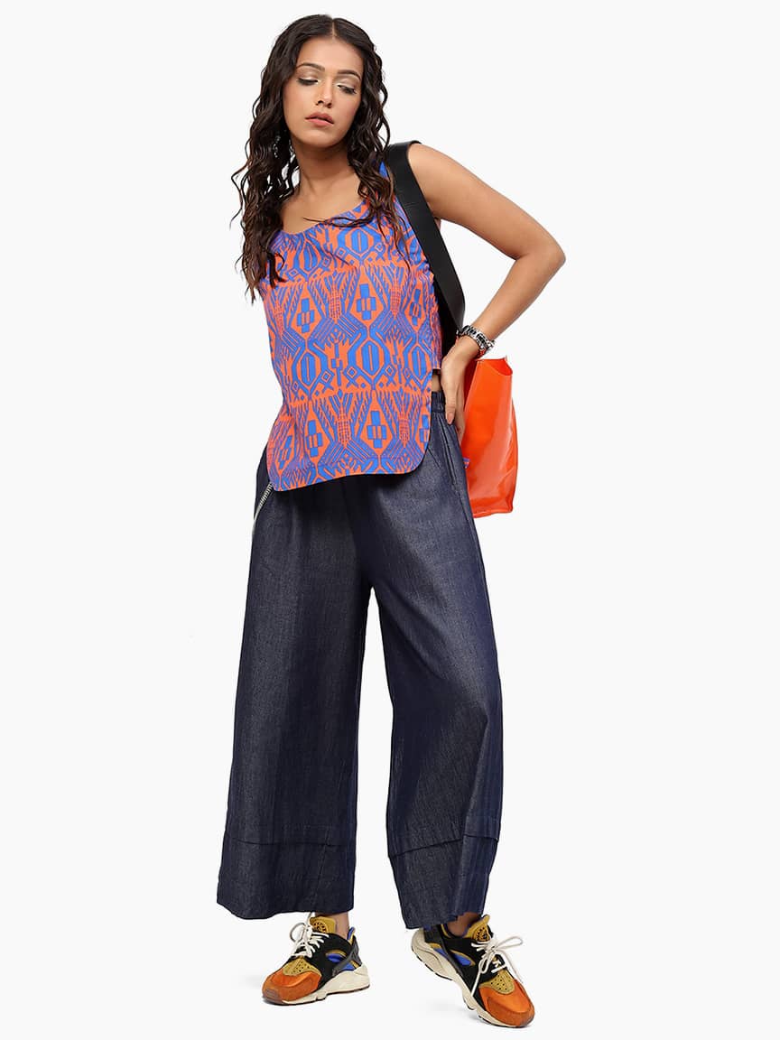 BaawRi Women's Bohemian Print Cotton Woven Top