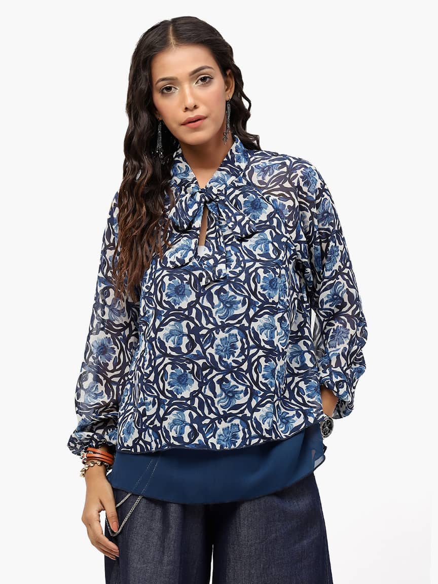Alternative view of BaawRi Women's Blue Printed Top