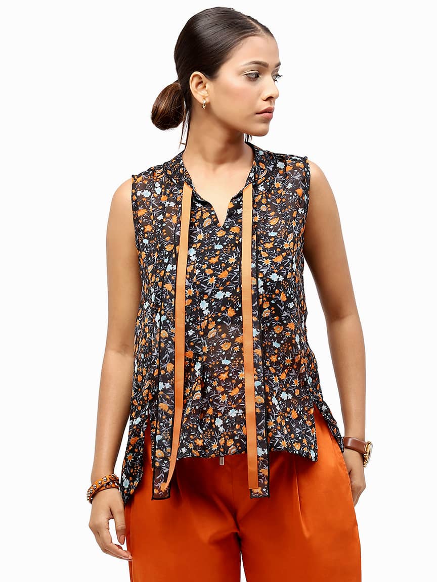 Alternative view of BaawRi Women's Black Floral Printed Top