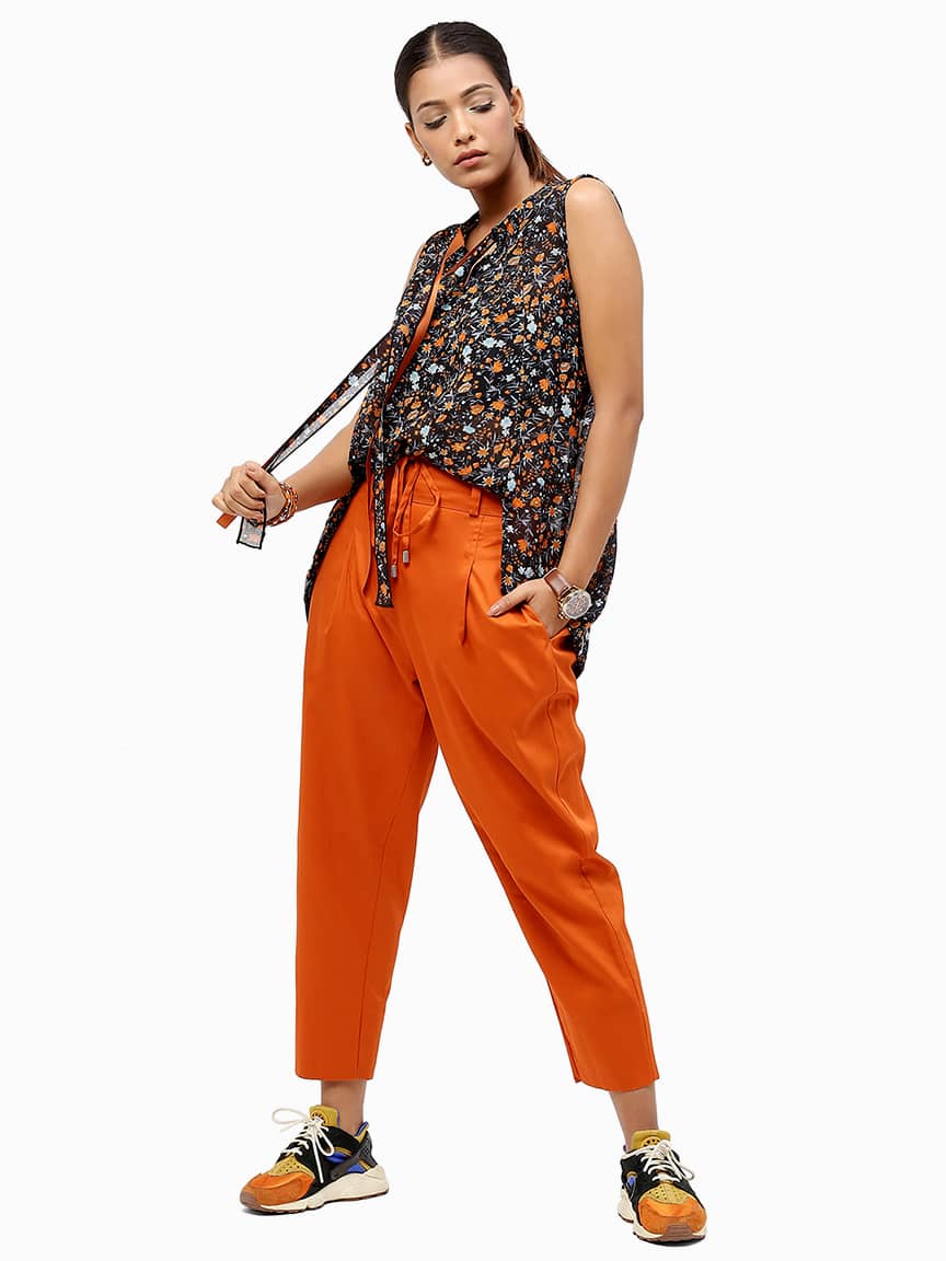 BaawRi Women's Black Floral Printed Top