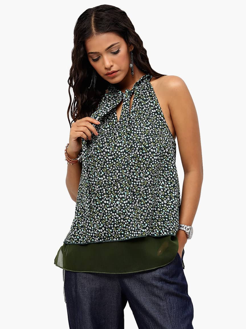 Alternative view of BaawRi Women's Green Color Floral Printed Top