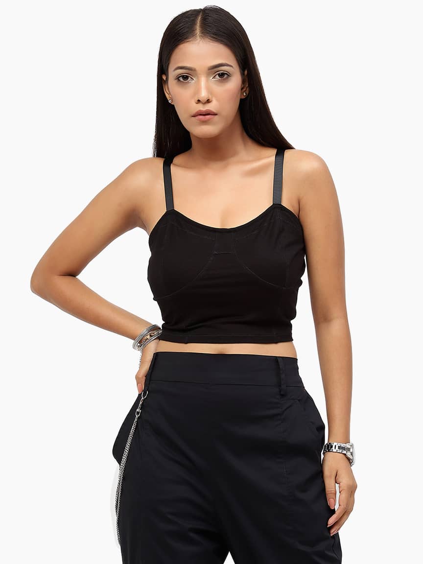 Alternative view of BaawRi Women's Black Solid Color Viscose Top