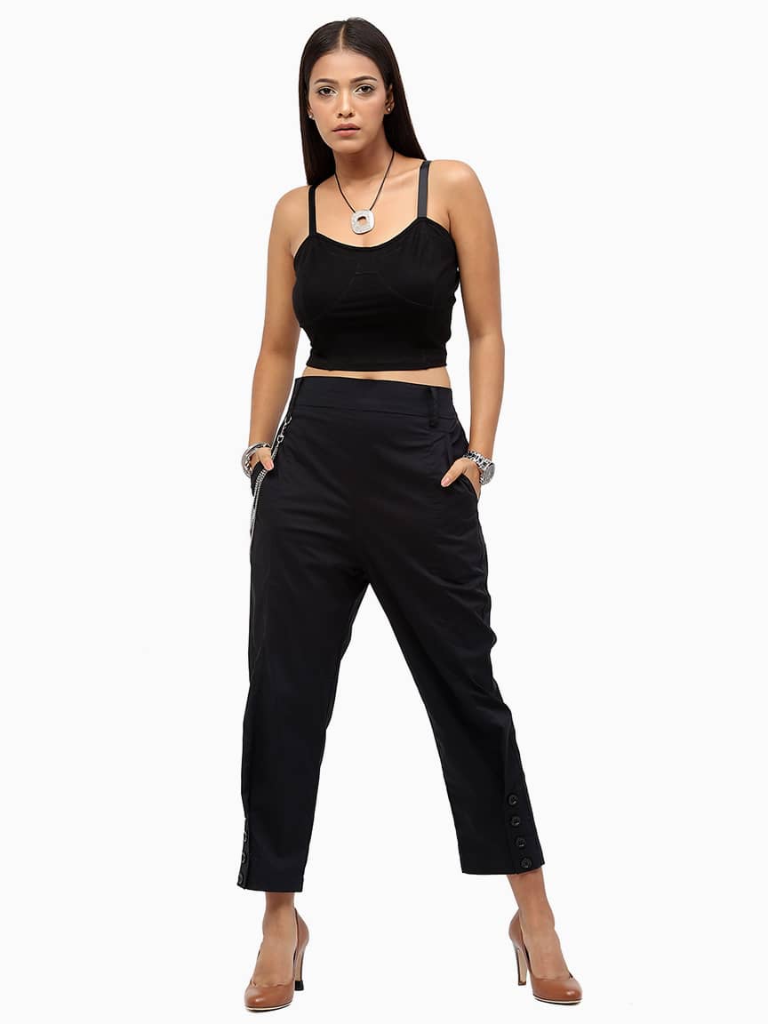 BaawRi Women's Black Solid Color Viscose Top