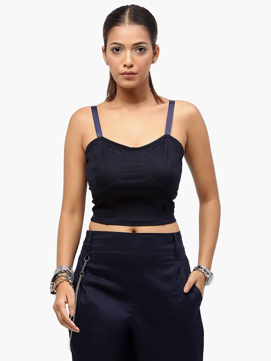 Alternative view of BaawRi Women's Blue Solid Color Viscose Top
