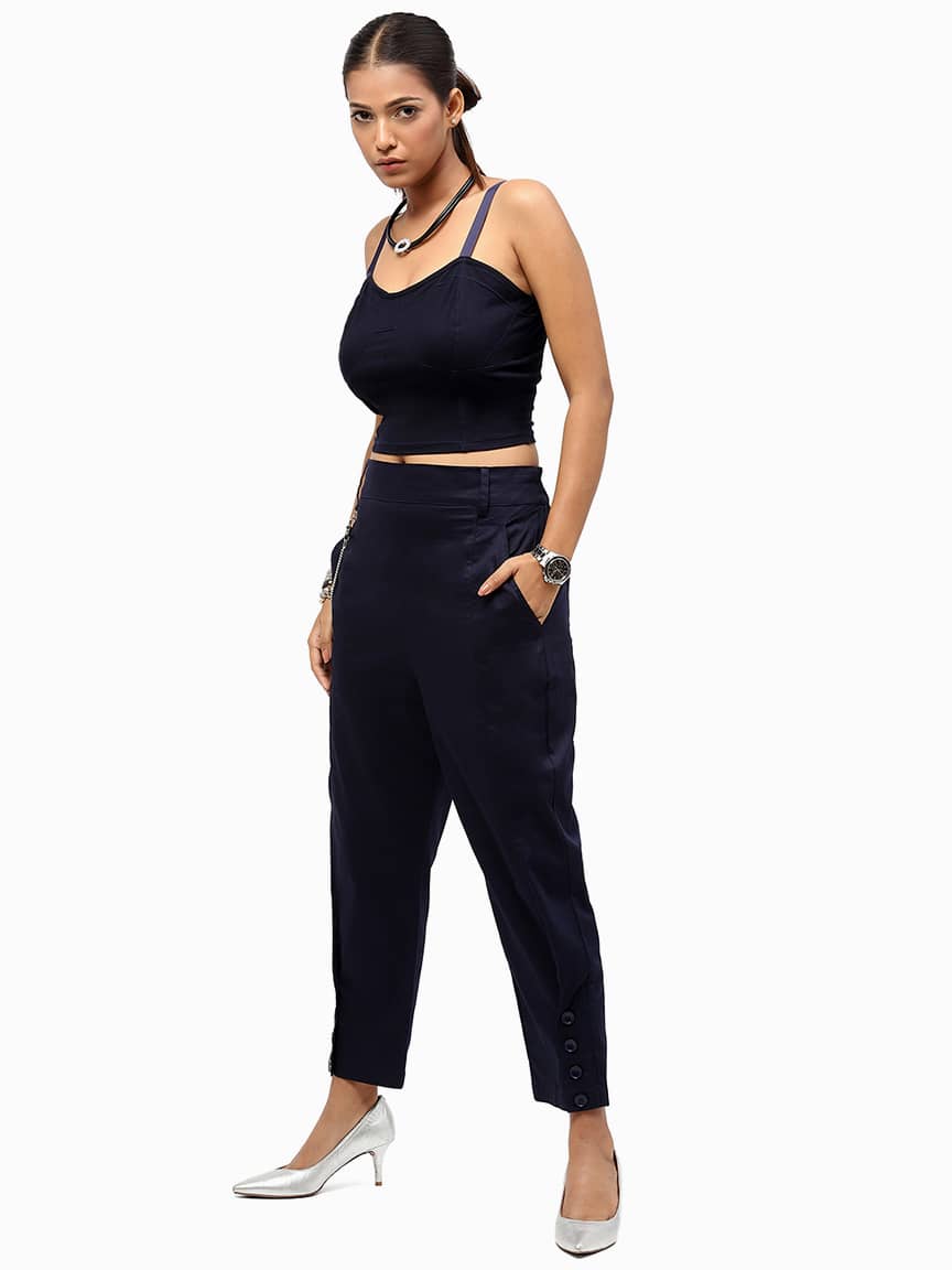 BaawRi Women's Blue Solid Color Viscose Top