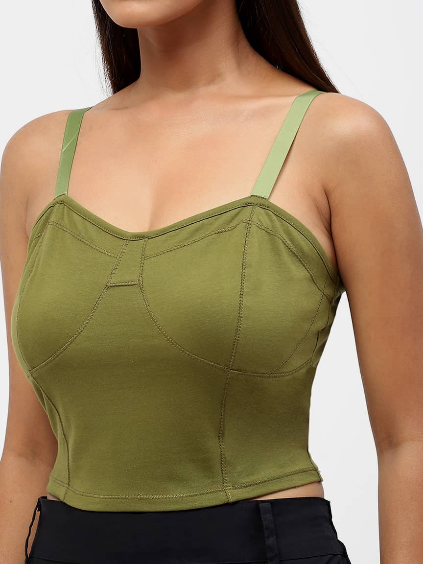 BaawRi Women's Olive Solid Color Viscose Top - Image 6