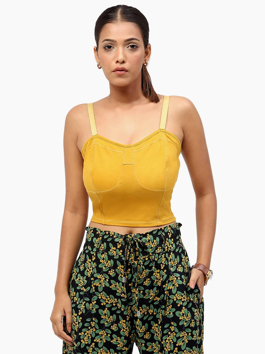 Alternative view of BaawRi Women's Yellow Solid Color Viscose Top