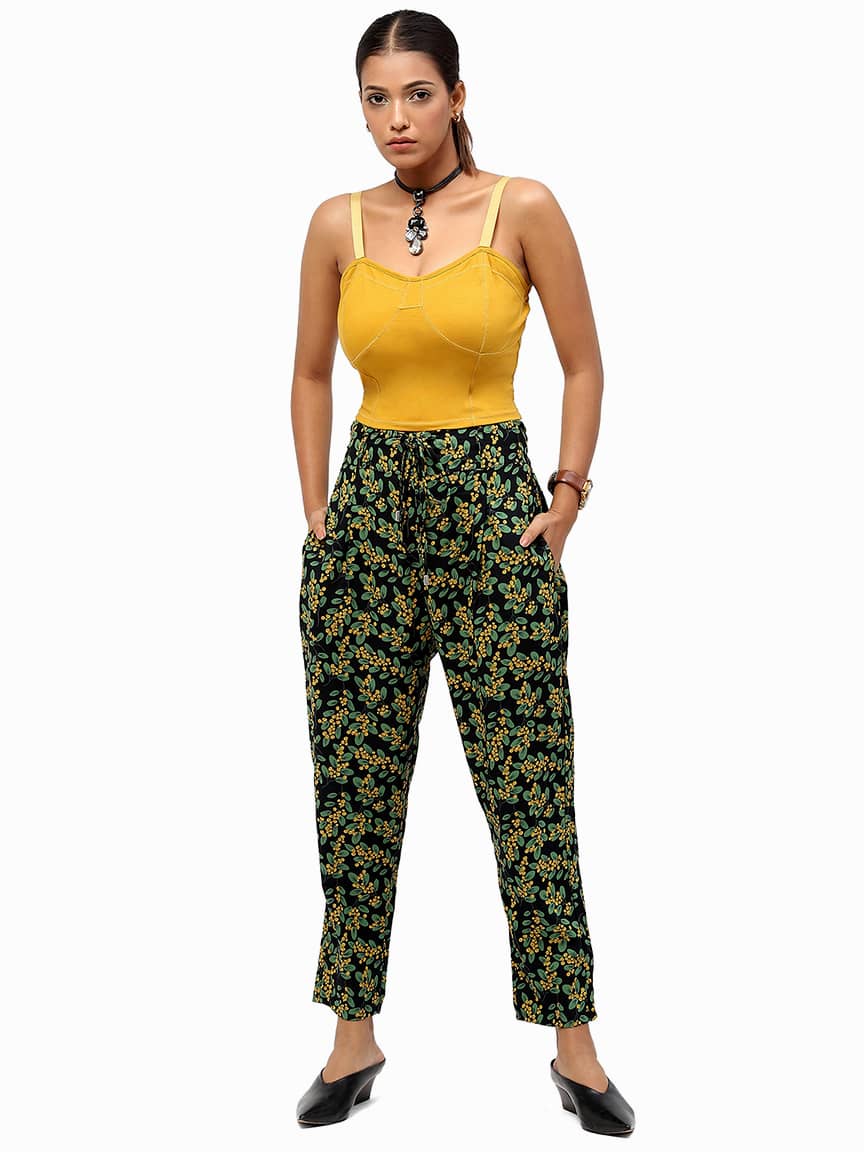 BaawRi Women's Yellow Solid Color Viscose Top