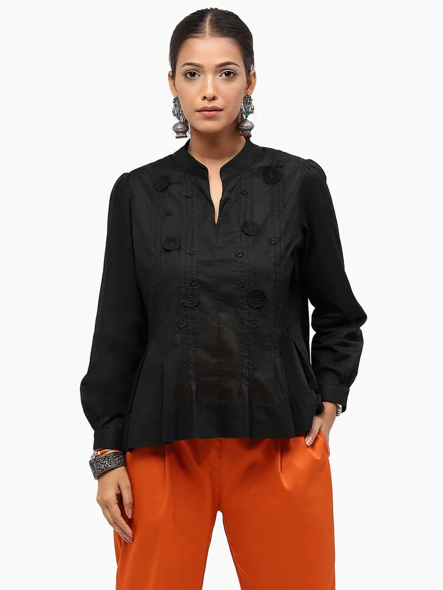 Alternative view of BaawRi Women's Black Color Cotton Top