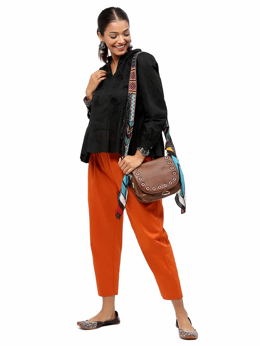 BaawRi Women's Black Color Cotton Top