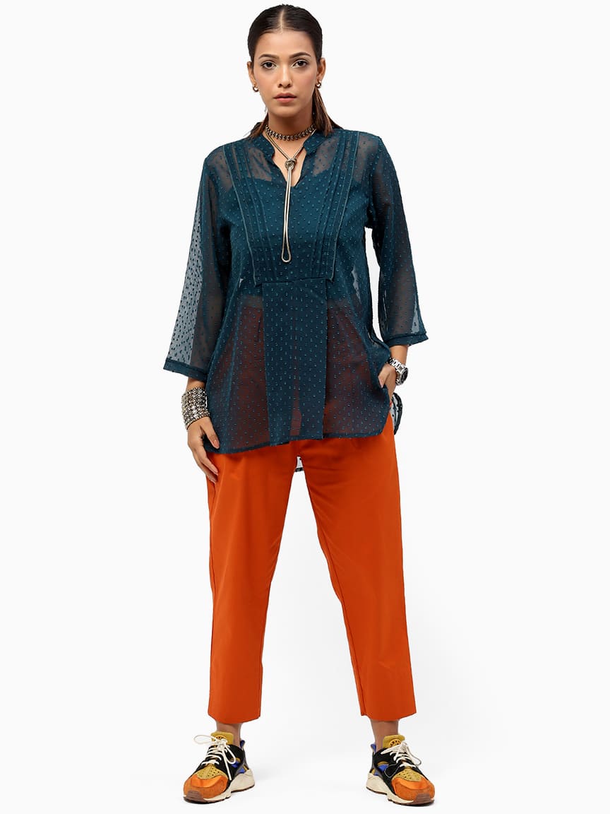 BaawRi Women's Teal Solid Color Top