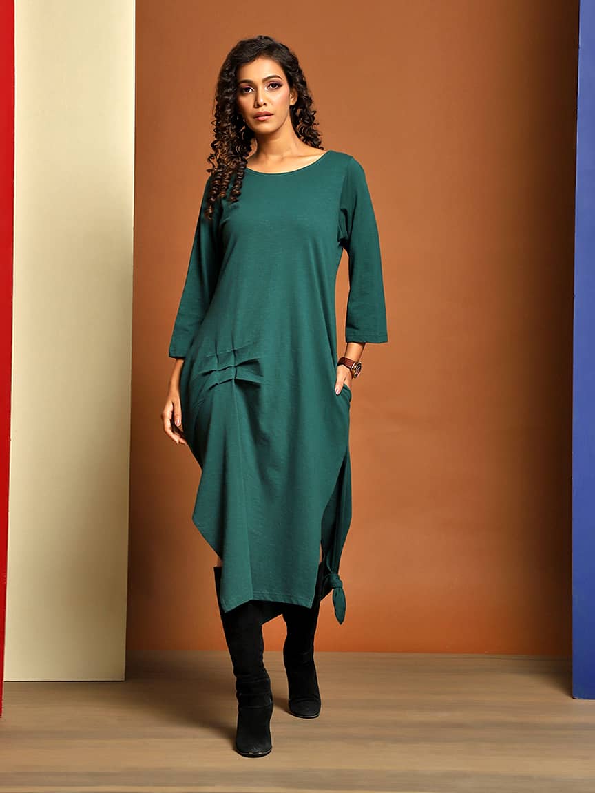 Stylish Midi Dress – Transformable into a Kurti Set for Ultimate Versatility