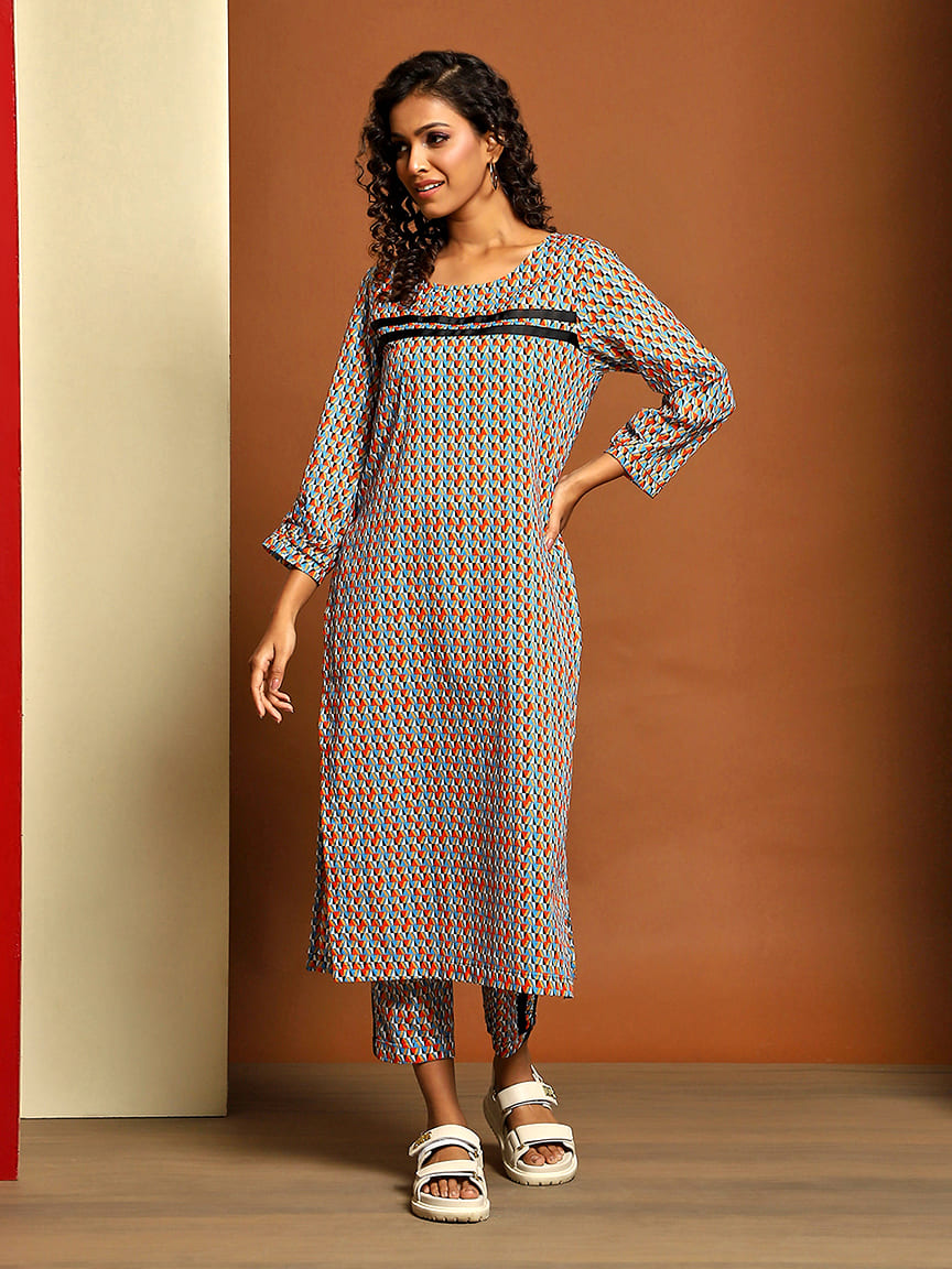 Etric Design Printed Kurta Set – Elevate Your Style with Contemporary Charm