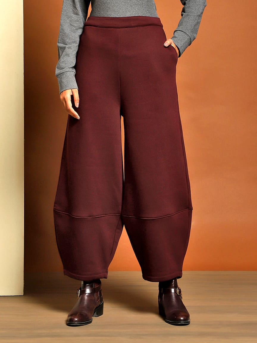 Alternative view of Cozy Fleece Trouser with Unique Shaped Panel Design