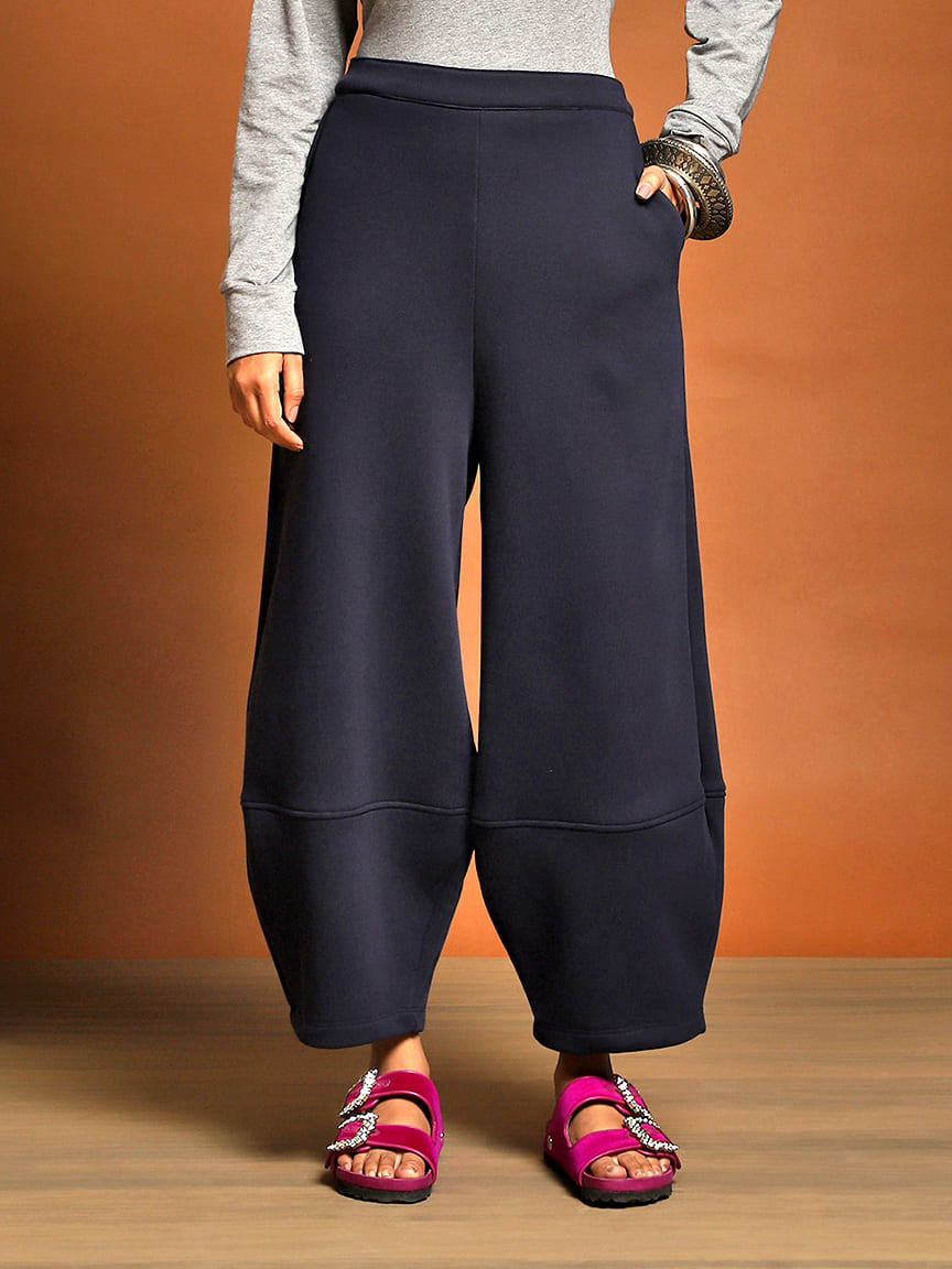 Alternative view of Cozy Fleece Trouser with Unique Shaped Panel Design