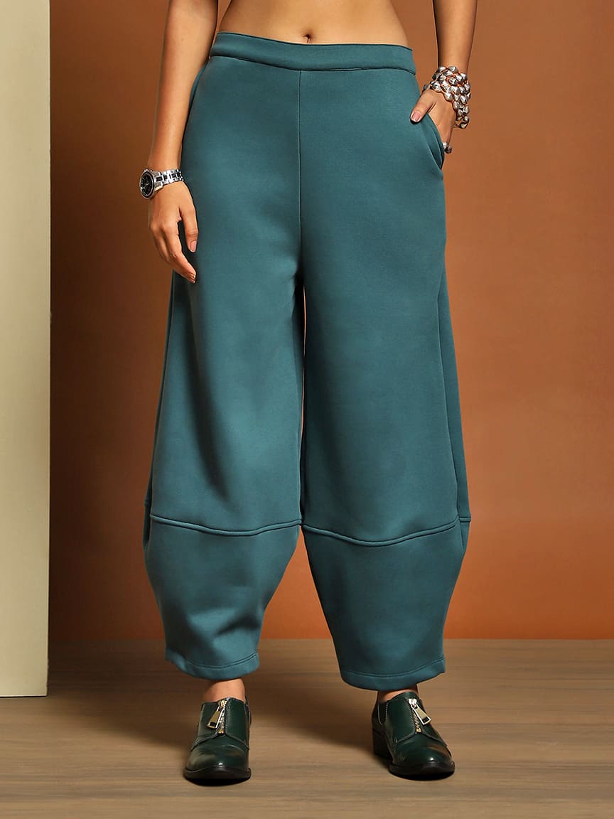 Alternative view of Cozy Fleece Trouser with Unique Shaped Panel Design