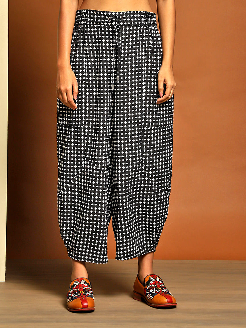 Alternative view of Curated Geometrical Printed Harem Pants – Elevate Your Style with Artistic Flair