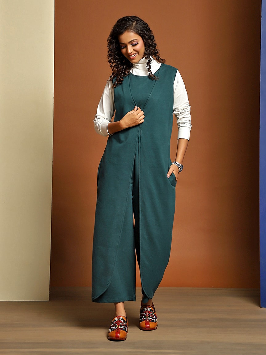 Elegant Sleeveless Jumpsuit in Fine French Terry