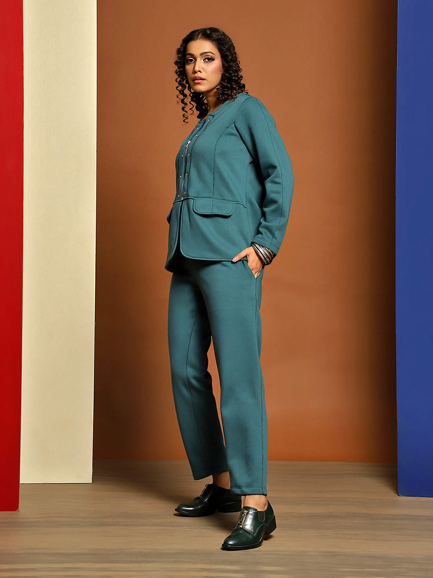 Alternative view of Chic Collarless Jacket in Soft Fleece Fabric