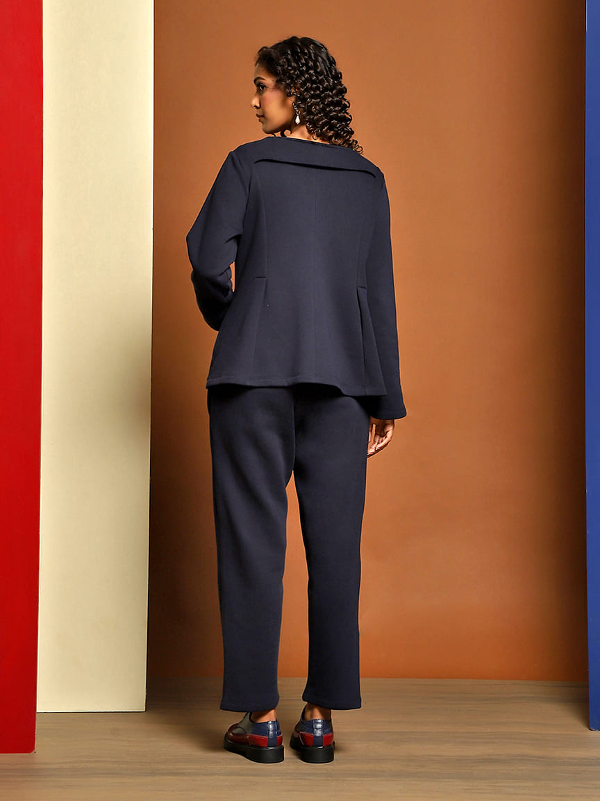 Chic Collarless Jacket in Soft Fleece Fabric - Image 4