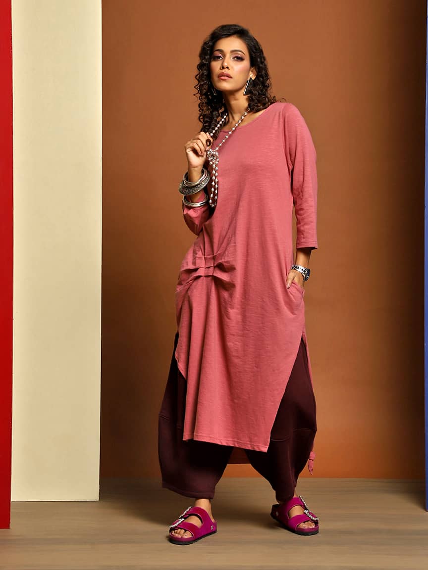 Stylish Midi Dress – Transformable into a Kurti Set for Ultimate Versatility - Image 5