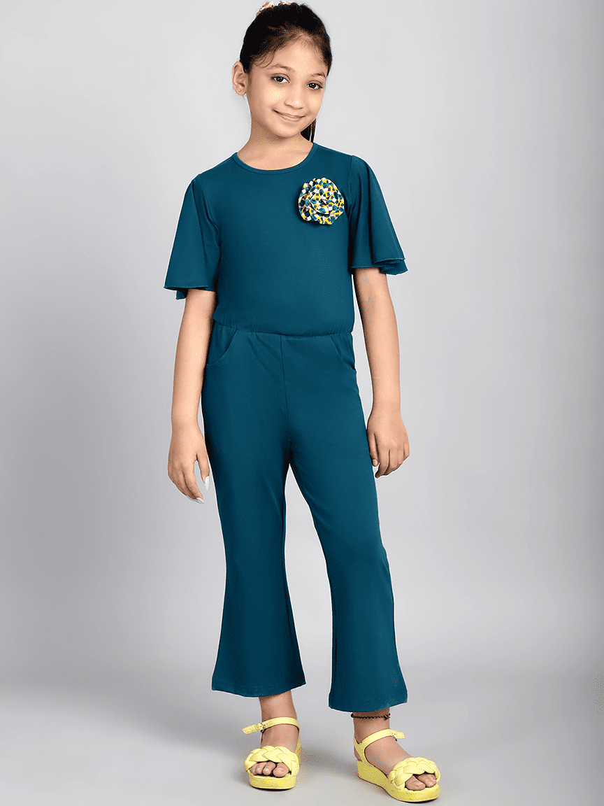 Baawri Girl Cotton Jersey Truq Color Jumpsuit