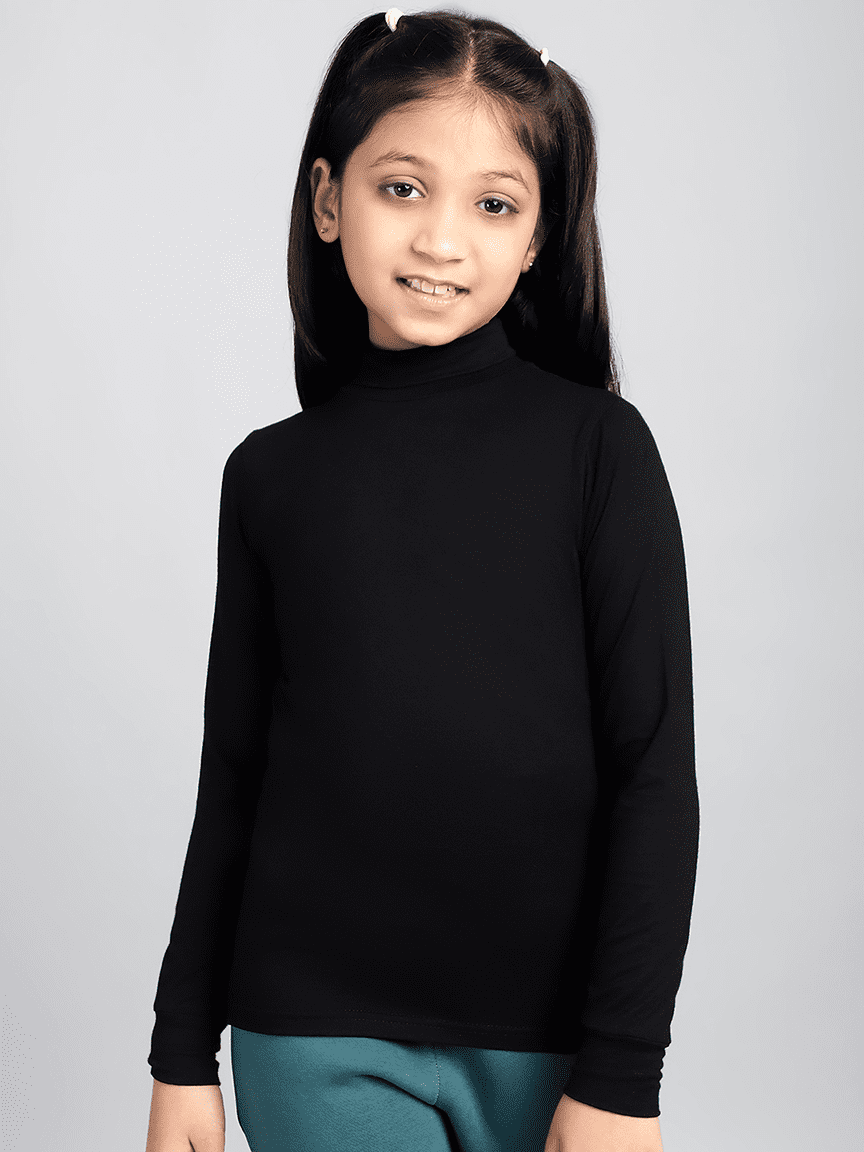 Baawri Girl Cotton Black Color Top