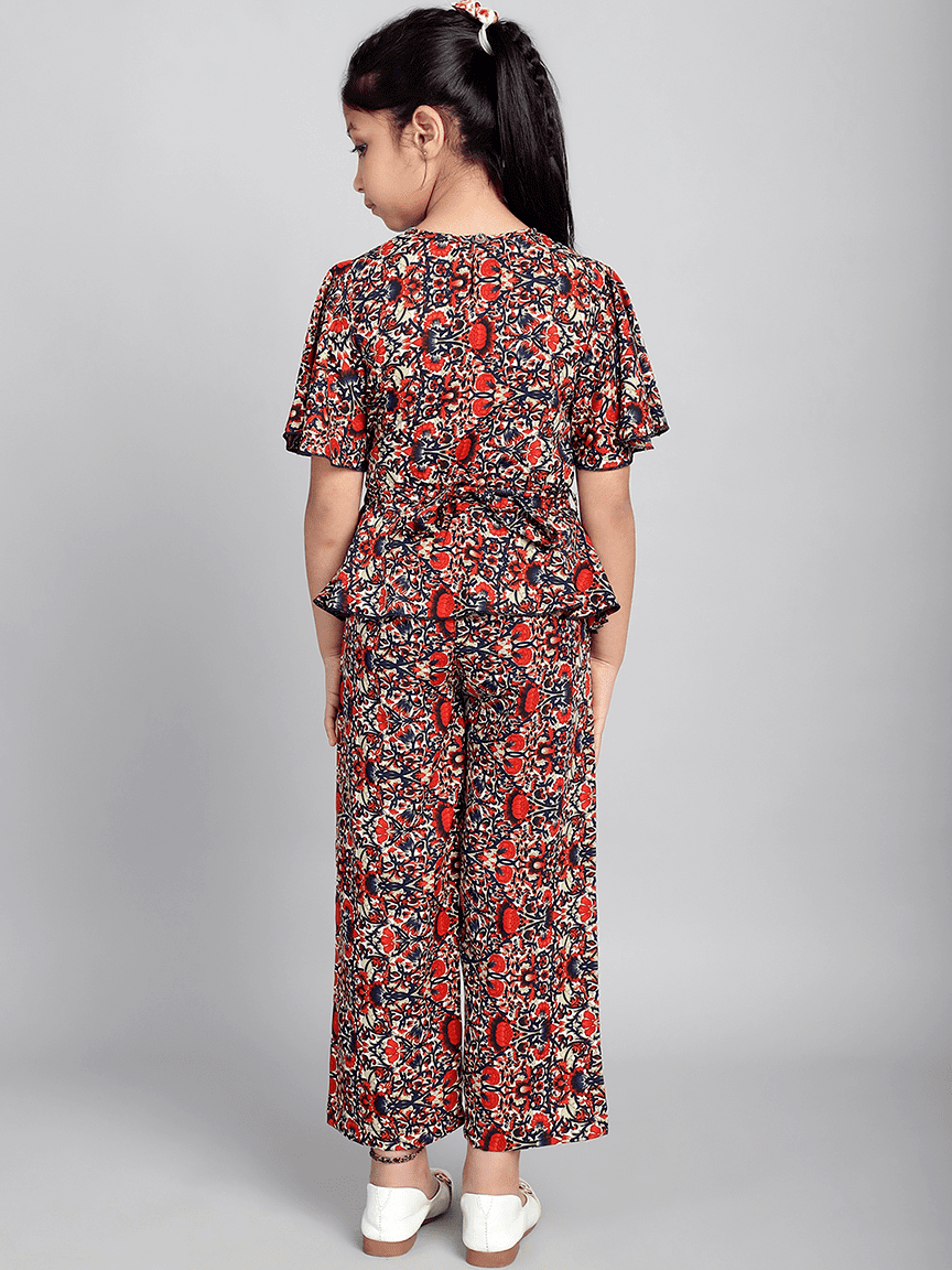 Alternative view of Baawri Girl Crepe Red Printed Color 2 Pcs Cord Set