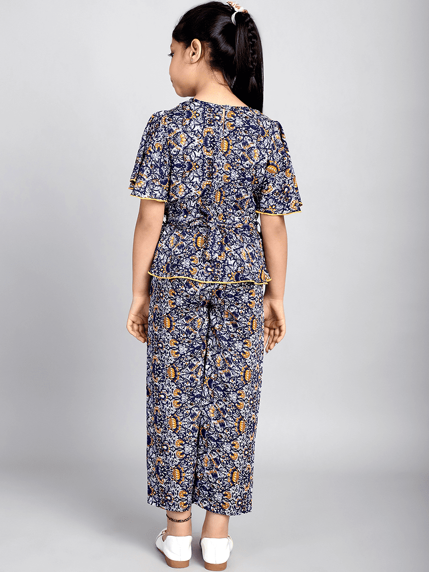 Alternative view of Baawri Girl Crepe Blue Printed Color 2 Pcs Cord Set