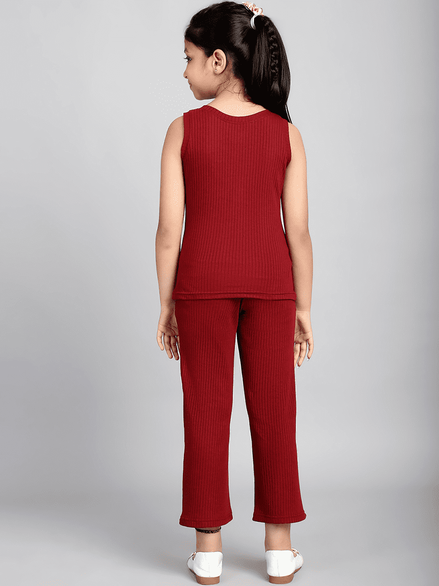 Alternative view of Baawri Girl Cotton Rib Rust Color 2 Pcs Cord Set