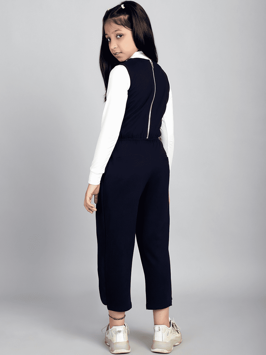Alternative view of Baawri Girl Cotton Navy Color Color Ankle Length Jumpsuit