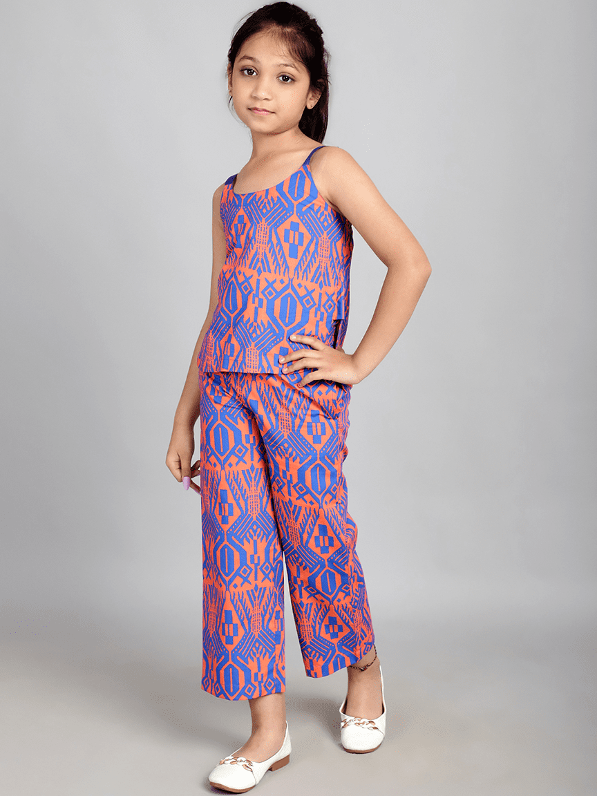 Baawri Girl Bohemian Printed Cotton 2 Pcs Top and Pant Set - Image 3