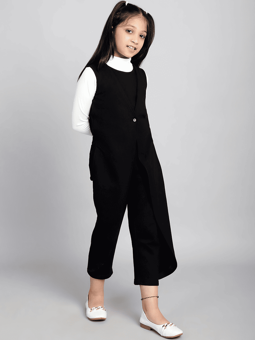 Baawri Girl Cotton Black Color Ankle Length Jumpsuit - Image 4