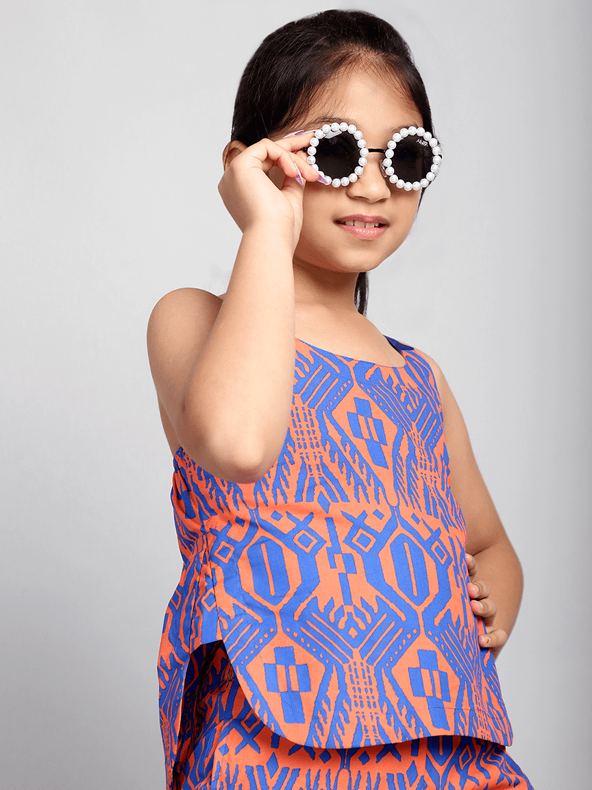 Baawri Girl Bohemian Printed Cotton 2 Pcs Top and Pant Set - Image 6